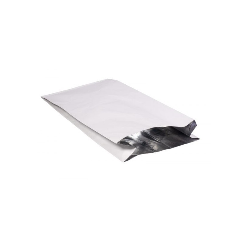 Torba papierowa fałdowa biała powlekana aluminium 330x180x65 A1000