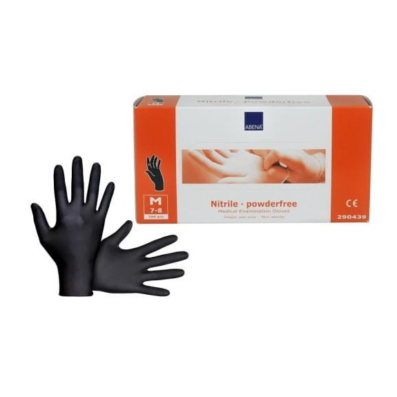 Rękawiczki nitrylowe bezpudrowe czarne M - 100 sztuk