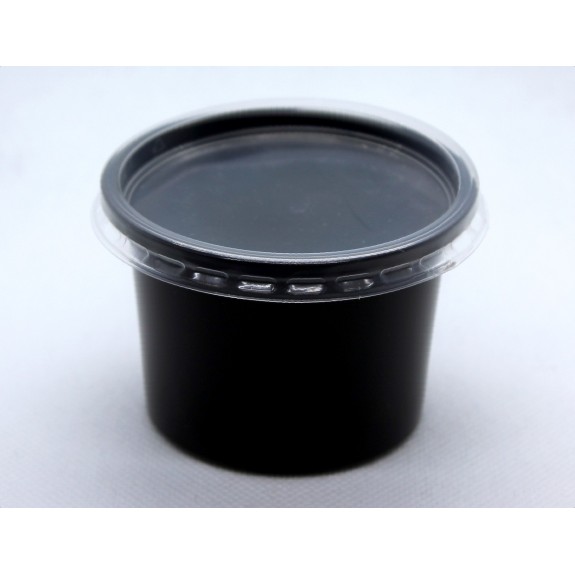 Pojemnik PP na sos czarny z wieczkiem 100 ml - 100 szt. D-7100C